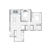 K Pune Bavdhan 2 BHK Floor Plan Image